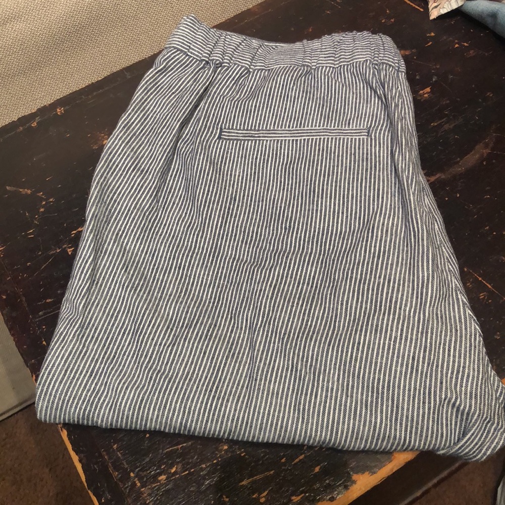 Striped Navy Banana Republic Tapered Pants